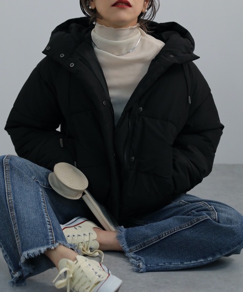 ap retro（アプレトロ）の「エコダウンブルゾン（ダウンジャケット/コート・レディース・アイボリー/ブラック/ベージュ・FREE）」の3枚目の写真