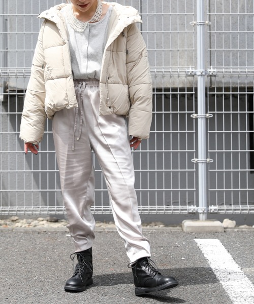 ap retro（アプレトロ）の「エコダウンブルゾン（ダウンジャケット/コート・レディース・アイボリー/ブラック/ベージュ・FREE）」の17枚目の写真