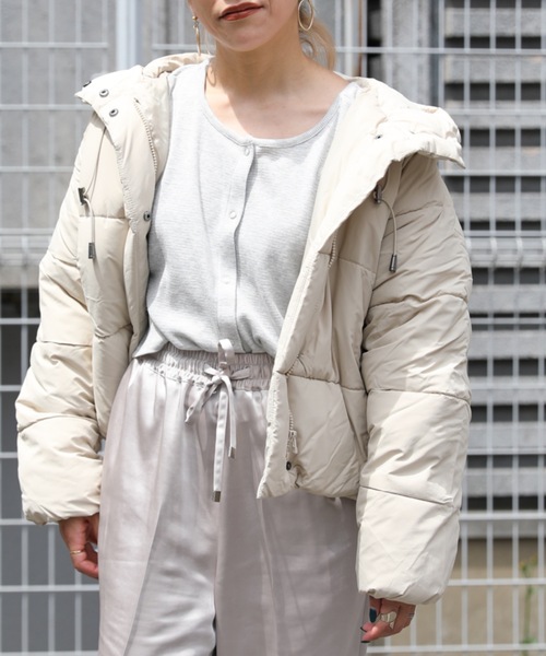 ap retro（アプレトロ）の「エコダウンブルゾン（ダウンジャケット/コート・レディース・アイボリー/ブラック/ベージュ・FREE）」の16枚目の写真