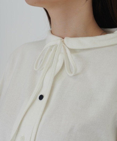 TINA:JOJUN(ティーナジョジュン)の「ちび衿プレート付き 起毛シャツ TINA:JOJUN(シャツ/ブラウス・レディース・イエロー/アイボリー・M)」の11枚目の写真