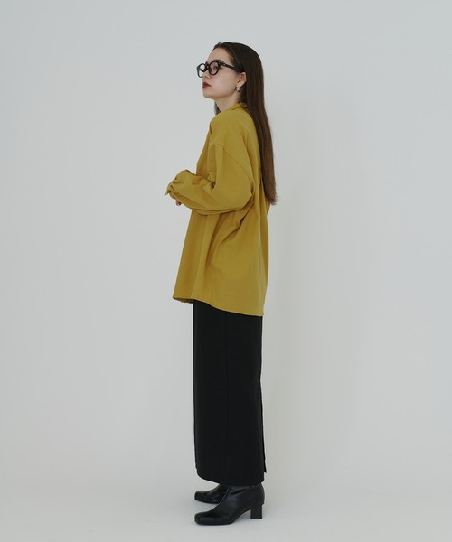 TINA:JOJUN(ティーナジョジュン)の「ちび衿プレート付き 起毛シャツ TINA:JOJUN(シャツ/ブラウス・レディース・イエロー/アイボリー・M)」の20枚目の写真