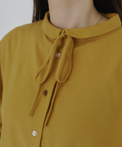 TINA:JOJUN(ティーナジョジュン)の「ちび衿プレート付き 起毛シャツ TINA:JOJUN(シャツ/ブラウス・レディース・イエロー/アイボリー・M)」の17枚目の写真
