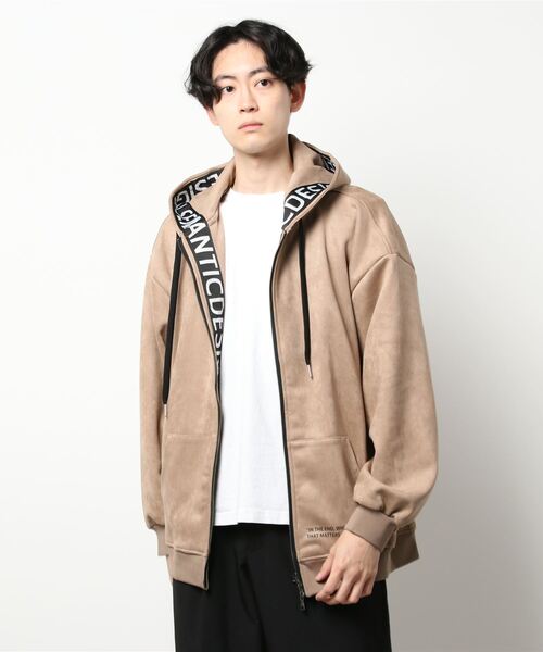 semantic design（セマンティックデザイン）の「セマンティックデザイン/semantic design フェイクスエード ロゴトリミング BIGパーカー（パーカー・メンズ・ベージュ/ブラック・LARGE/MEDIUM/S）」の15枚目の写真