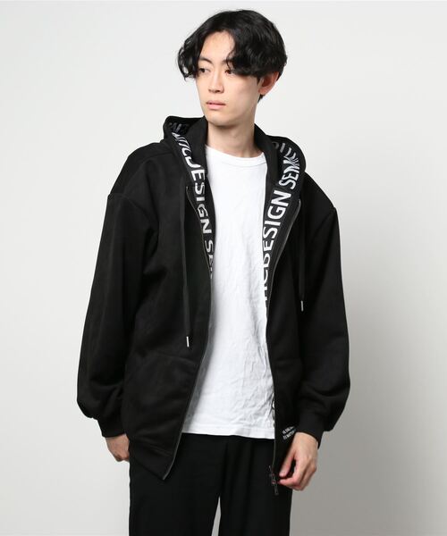 semantic design（セマンティックデザイン）の「セマンティックデザイン/semantic design フェイクスエード ロゴトリミング BIGパーカー（パーカー・メンズ・ベージュ/ブラック・LARGE/MEDIUM/S）」の14枚目の写真