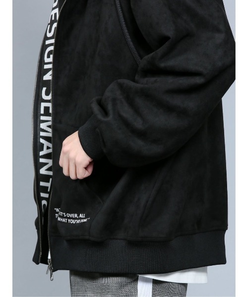 semantic design（セマンティックデザイン）の「セマンティックデザイン/semantic design フェイクスエード ロゴトリミング BIGパーカー（パーカー・メンズ・ベージュ/ブラック・LARGE/MEDIUM/S）」の11枚目の写真