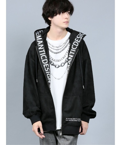 semantic design（セマンティックデザイン）の「セマンティックデザイン/semantic design フェイクスエード ロゴトリミング BIGパーカー（パーカー・メンズ・ベージュ/ブラック・LARGE/MEDIUM/S）」の8枚目の写真