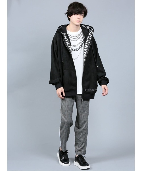 semantic design（セマンティックデザイン）の「セマンティックデザイン/semantic design フェイクスエード ロゴトリミング BIGパーカー（パーカー・メンズ・ベージュ/ブラック・LARGE/MEDIUM/S）」の5枚目の写真