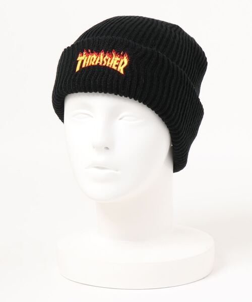 THRASHER（スラッシャー）の「FLAME LOGO RIB BEANIE/スラッシャーニットキャップ・ビーニー（ニットキャップ/ビーニー・メンズ・ブラック/ベージュ/ライトパープル/ライトグレー・FREE）」の15枚目の写真