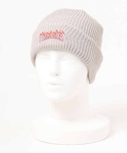 THRASHER（スラッシャー）の「FLAME LOGO RIB BEANIE/スラッシャーニットキャップ・ビーニー（ニットキャップ/ビーニー・メンズ・ブラック/ベージュ/ライトパープル/ライトグレー・FREE）」の16枚目の写真