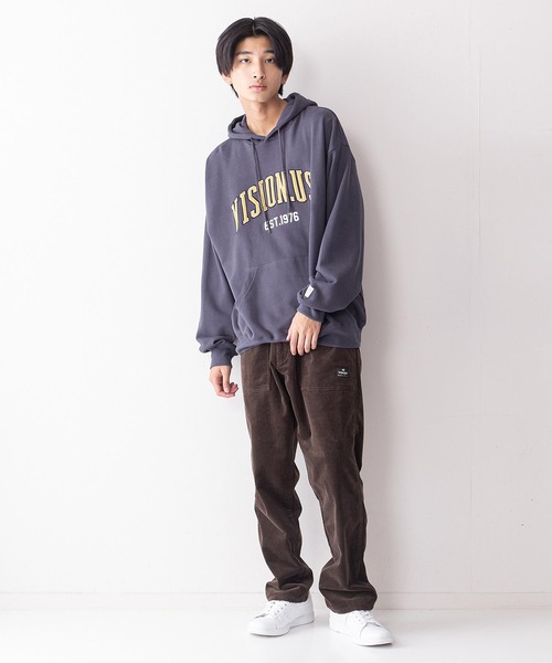 VISION STREET WEAR(ヴィジョンストリートウェア)の「【VISION STREET WEAR/ビジョンストリートウェア】ベロアワッペン裏毛フーディープルパーカー/トレーナー/コットン100%(パーカー・メンズ・パープル/チャコールグレー/ワイン/グレー/アイボリー・LARGE/MEDIUM/X-LARGE)」の8枚目の写真