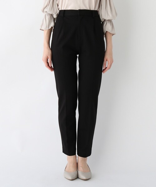 index（インデックス）の「◆DELEGANT ポンチテーパードパンツ【WEB限定アイテム】（スーツパンツ・レディース・ブラック系1/ブラック/ダークグレー・38/42/36/40）」の4枚目の写真