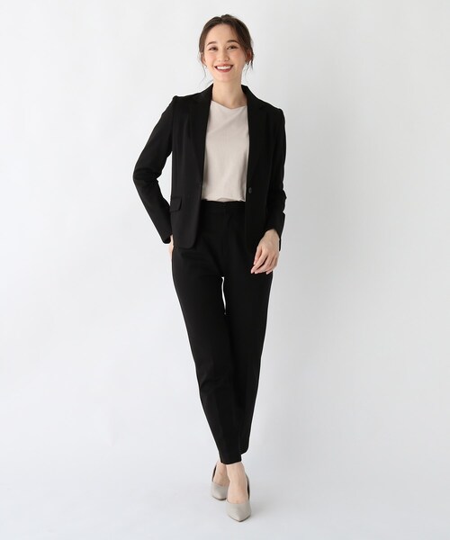 index（インデックス）の「◆DELEGANT ポンチテーパードパンツ【WEB限定アイテム】（スーツパンツ・レディース・ブラック系1/ブラック/ダークグレー・38/42/36/40）」の6枚目の写真