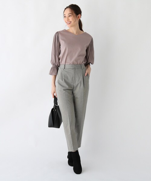 index（インデックス）の「◆DELEGANT ポンチテーパードパンツ【WEB限定アイテム】（スーツパンツ・レディース・ブラック系1/ブラック/ダークグレー・38/42/36/40）」の13枚目の写真