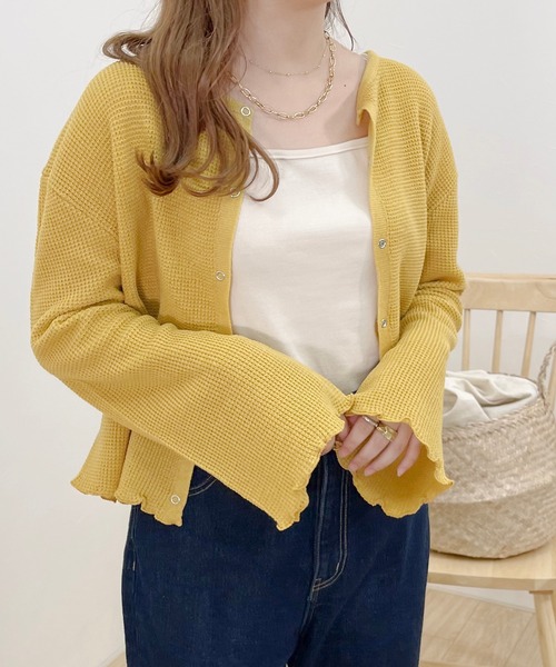 apres jour clair(アプレジュールクレア)の「【apres jour clair】ワッフルニットカーディガン(Tシャツ/カットソー・レディース・ベージュ/アイボリー/クリーム・フリー/X-LARGE)」の16枚目の写真