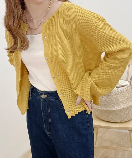 apres jour clair(アプレジュールクレア)の「【apres jour clair】ワッフルニットカーディガン(Tシャツ/カットソー・レディース・ベージュ/アイボリー/クリーム・フリー/X-LARGE)」の18枚目の写真