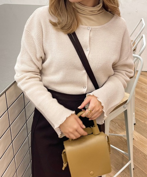 apres jour clair(アプレジュールクレア)の「【apres jour clair】ワッフルニットカーディガン(Tシャツ/カットソー・レディース・ベージュ/アイボリー/クリーム・フリー/X-LARGE)」の11枚目の写真