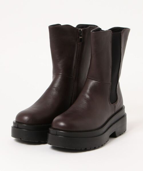 Shoes in Closet(シューズインクローゼット)の「軽量厚底 2段ソール サイドゴア ブーツ 2697(ブーツ・レディース・ブラック/ダークブラウン/アイボリー・LL/S/M/L/3L/XS)」の7枚目の写真