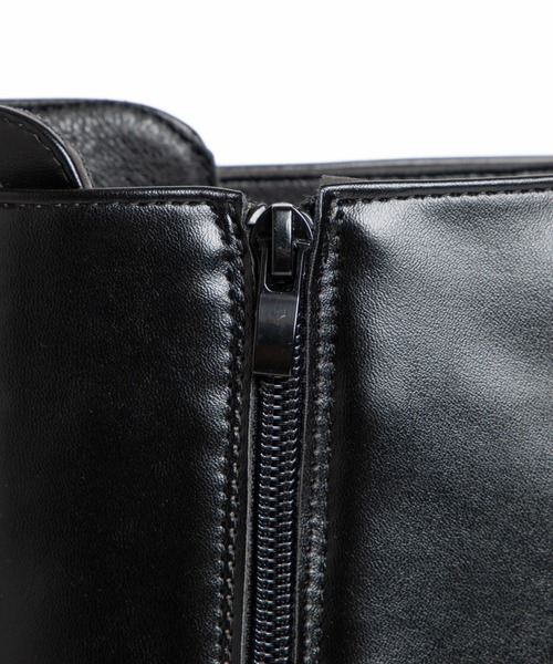 WEGO（ウィゴー）の「WEGO/レースアップロングブーツ（ブーツ・レディース・ブラック/ホワイト・MEDIUM/LARGE）」の5枚目の写真