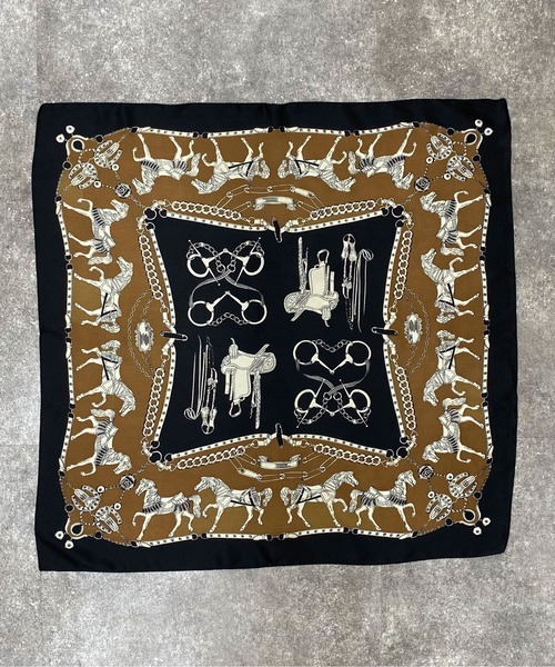 Ellno Loset（エルノロゼット）の「アソート柄スカーフ（バンダナ/スカーフ・メンズ・グリーン/アイボリー/ネイビー/ブラック/カーキ/キャメル・FREE）」の7枚目の写真