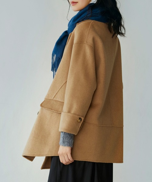 SAISON DE PAPILLON（セゾンドパピヨン）の「ウール混ダブルフェイスPコート（ピーコート・レディース・ブラウン/ベージュ・フリー）」の20枚目の写真