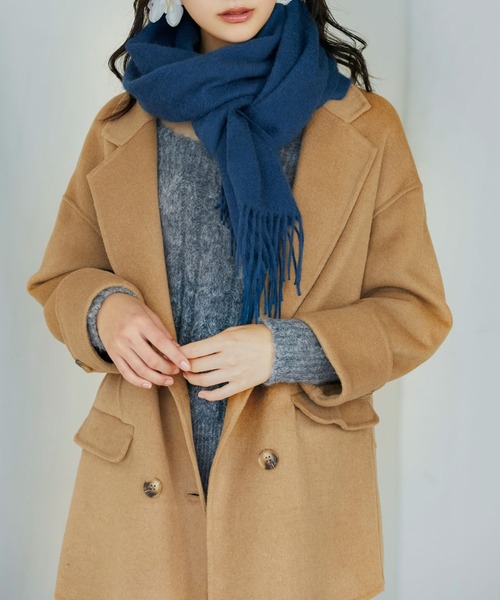 SAISON DE PAPILLON（セゾンドパピヨン）の「ウール混ダブルフェイスPコート（ピーコート・レディース・ブラウン/ベージュ・フリー）」の10枚目の写真