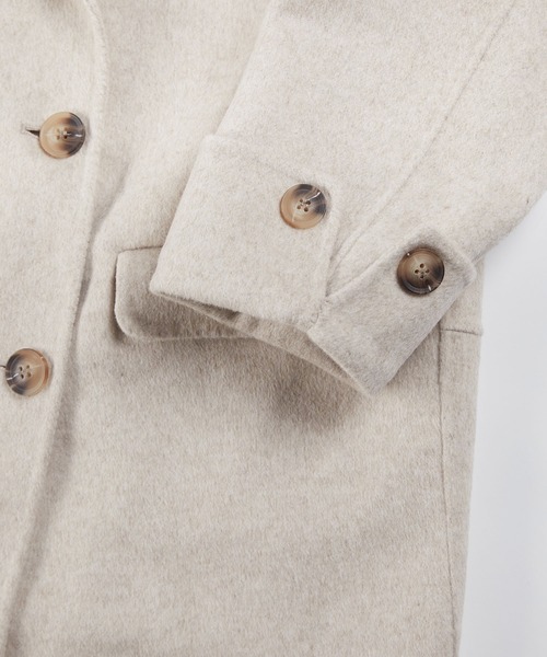 SAISON DE PAPILLON（セゾンドパピヨン）の「ウール混ダブルフェイスPコート（ピーコート・レディース・ブラウン/ベージュ・フリー）」の15枚目の写真