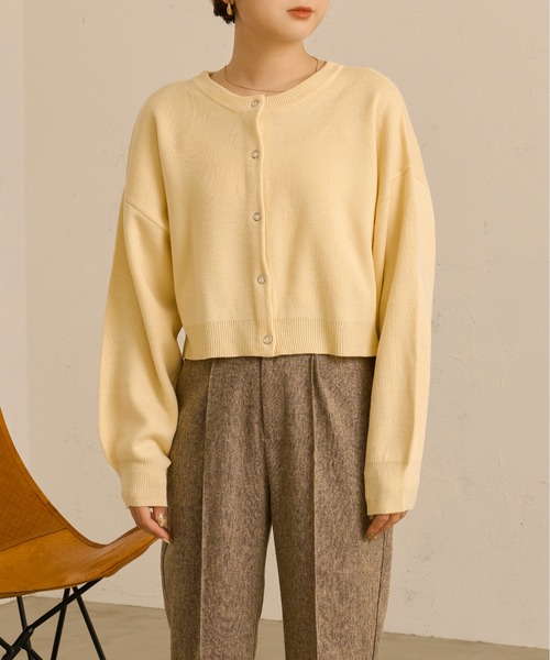 Ambre Neige（アンブルネージュ）の「2WAYドットボタンカーデ／【WEB/EC限定商品】（カーディガン/ボレロ・レディース・ダークブラウン/アイボリー・FREE）」の14枚目の写真