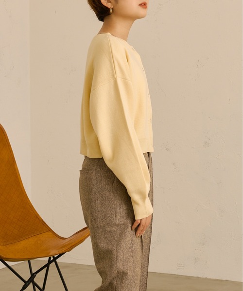 Ambre Neige（アンブルネージュ）の「2WAYドットボタンカーデ／【WEB/EC限定商品】（カーディガン/ボレロ・レディース・ダークブラウン/アイボリー・FREE）」の12枚目の写真
