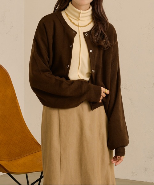 Ambre Neige（アンブルネージュ）の「2WAYドットボタンカーデ／【WEB/EC限定商品】（カーディガン/ボレロ・レディース・ダークブラウン/アイボリー・FREE）」の15枚目の写真