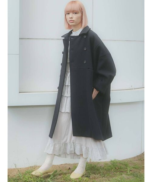 merry jenny（メリージェニー）の「more more loose コート（その他アウター・レディース・ブラック/オリーブ・FREE）」の2枚目の写真