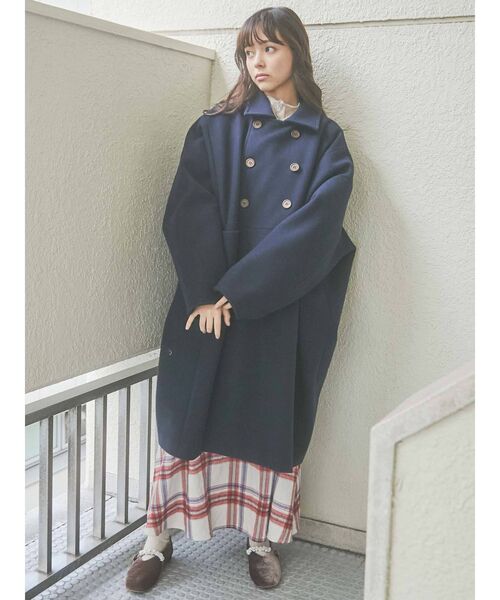 merry jenny（メリージェニー）の「more more loose コート（その他アウター・レディース・ブラック/オリーブ・FREE）」の5枚目の写真