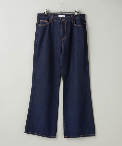anown(アノン)の「フレアワイドデニム【ファッションインフルエンサーRyo×anown 限定コラボ】(デニムパンツ・メンズ・ブラック/インディゴブルー・S/M/L)」の12枚目の写真