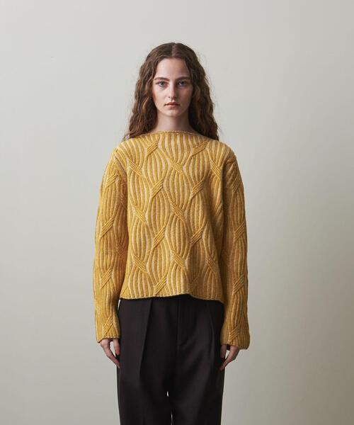 Steven Alan(スティーブンアラン)の「<Steven Alan>WOOL CASHMERE BICOLOR KNIT/ニット(ニット/セーター・レディース・ライトブルー/イエロー・FREE)」の5枚目の写真