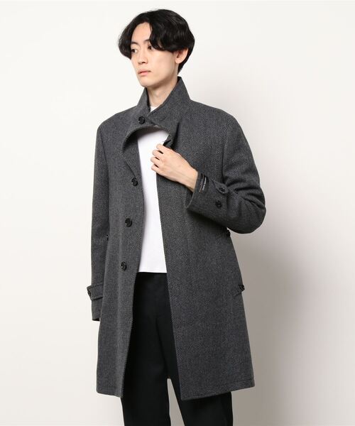 セール タカキューメンズ Taka Q Men カシミヤ混ウール スタンドレイヤードコート カルゼグレー ステンカラーコート Taka Q タカキュー のファッション通販 Zozotown