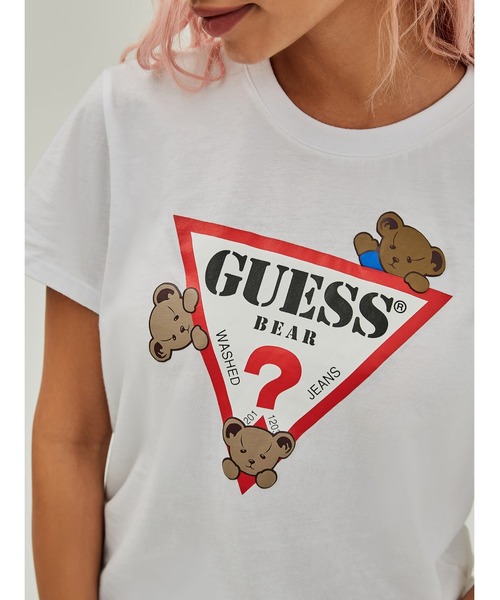 Guess（ゲス）の「GUESS Originals Bear Kaira Easy Tee（Tシャツ/カットソー・レディース・ホワイト/ブラック/ライトピンク・SMALL/MEDIUM/LARGE/X-SMALL）」の4枚目の写真