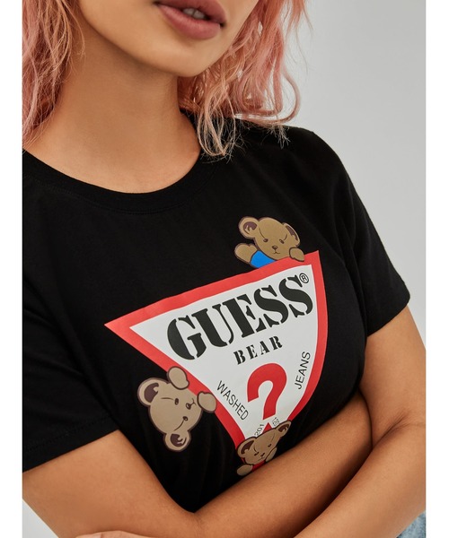 Guess（ゲス）の「GUESS Originals Bear Kaira Easy Tee（Tシャツ/カットソー・レディース・ホワイト/ブラック/ライトピンク・SMALL/MEDIUM/LARGE/X-SMALL）」の10枚目の写真