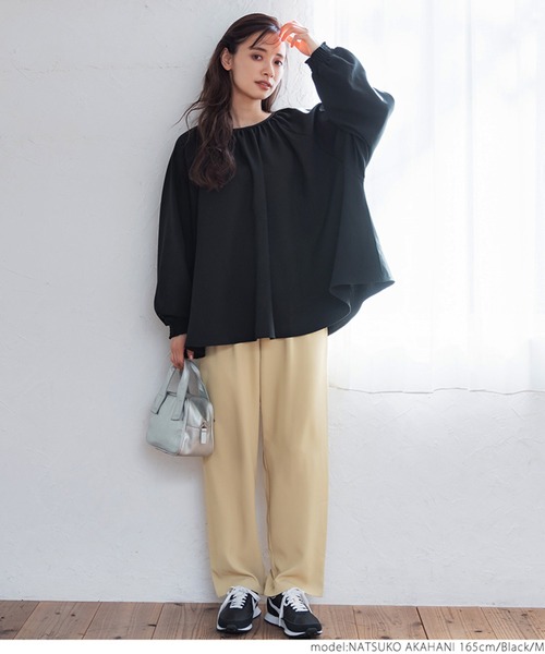 coca(coca)(コカ)の「バルーンスリーブブラウス(シャツ/ブラウス・レディース・ホワイト/ブラック・M/L)」の5枚目の写真