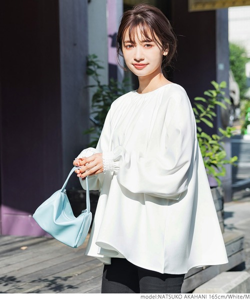 coca(coca)(コカ)の「バルーンスリーブブラウス(シャツ/ブラウス・レディース・ホワイト/ブラック・M/L)」の15枚目の写真