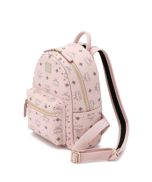 MCM(エムシーエム)の「MCM/エムシーエム/OUTLINE STUDS BKPACK MINI/アウトラインスタッズ バックパック ミニ(ショルダーバッグ・レディース・ブラウン/ピンク・FREE)」の3枚目の写真