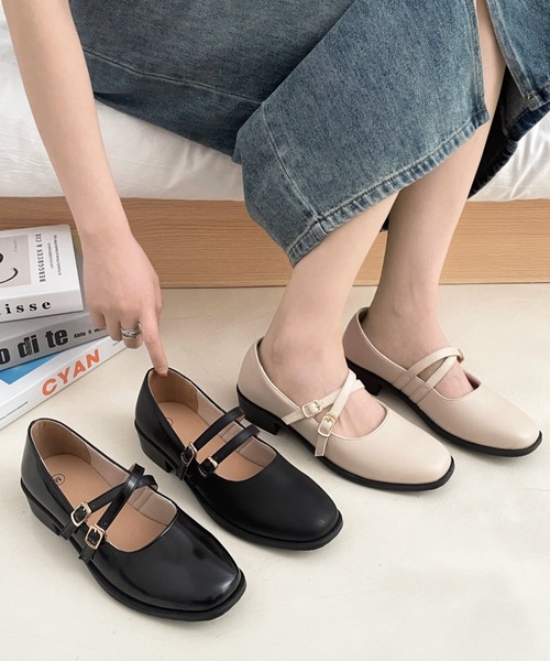 Shoes in Closet(シューズインクローゼット)の「2WAY ダブルストラップ メリージェーン パンプス 2875(パンプス・レディース・グレイッシュベージュ/ブラック系その他/アイボリー/ブラック・M/L/3L/S/LL/XS)」の8枚目の写真