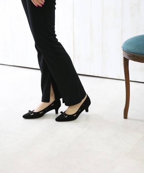 JELLY BEANS(ジェリービーンズ)の「メタルコンビリボンカットワークパンプス<ふわさら>(204-52780)JELLY BEANS(ジェリービーンズ)(パンプス・レディース・ライトグレー/ブラック/ラベンダー・23/24/25/22/25.5/22.5/24.5/23.5/21.5)」の21枚目の写真