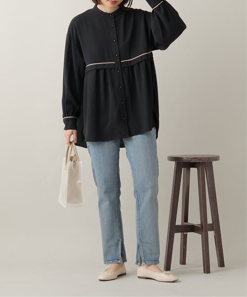 frames RAY CASSIN（フレームスレイカズン）の「胸元パイピングブラウス（シャツ/ブラウス・レディース・ブラック/オフホワイト/イエロー・FREE）」の6枚目の写真