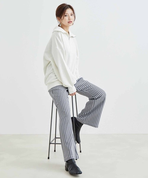 VIS（ビス）の「【ディズニー】ミッキー＆ミニー/裏毛ハーフジップセーラーカラープルオーバー【WEB限定】（スウェット・レディース・レッド/オフホワイト/ライトグリーン/スミクロ・FREE）」の18枚目の写真