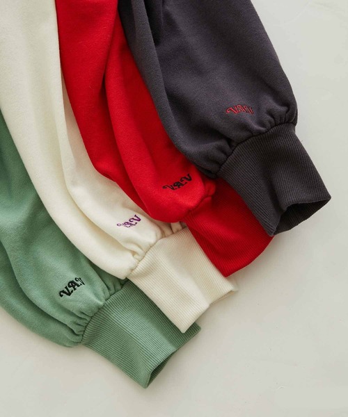 VIS（ビス）の「【ディズニー】ミッキー＆ミニー/裏毛ハーフジップセーラーカラープルオーバー【WEB限定】（スウェット・レディース・レッド/オフホワイト/ライトグリーン/スミクロ・FREE）」の8枚目の写真