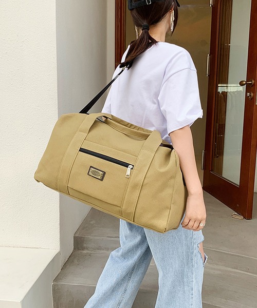 LUGG NAGG（ラグナグ）の「キャンバス ボストンバッグ 帆布 旅行バッグ トラベルボストンバッグ（ボストンバッグ・レディース・ブラック/ベージュ/カーキ・MEDIUM/LARGE）」の16枚目の写真