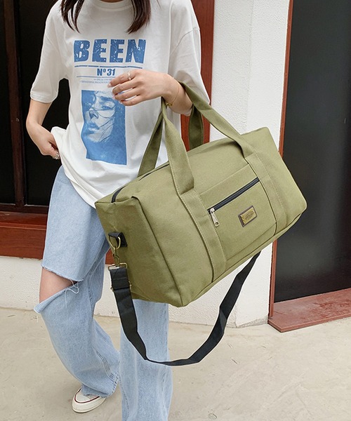 LUGG NAGG（ラグナグ）の「キャンバス ボストンバッグ 帆布 旅行バッグ トラベルボストンバッグ（ボストンバッグ・レディース・ブラック/ベージュ/カーキ・MEDIUM/LARGE）」の14枚目の写真