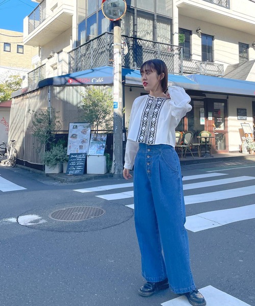 Alley by w closet（アリーバイダブルクローゼット）の「【Alley】刺繍入りブラウス（シャツ/ブラウス・レディース・オフホワイト/ブルー・FREE）」の7枚目の写真