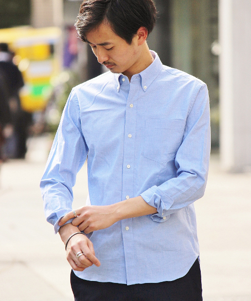 EDIFICE（エディフィス）の「◇メランジオックス ボタンダウンシャツ（シャツ/ブラウス・メンズ・サックスブルー/ピンク/グリーン/ブルー系その他/ホワイト・50/46/48/44）」の3枚目の写真