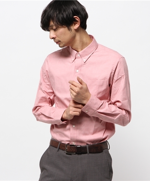 EDIFICE（エディフィス）の「◇メランジオックス ボタンダウンシャツ（シャツ/ブラウス・メンズ・サックスブルー/ピンク/グリーン/ブルー系その他/ホワイト・50/46/48/44）」の5枚目の写真