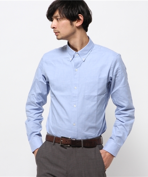 EDIFICE（エディフィス）の「◇メランジオックス ボタンダウンシャツ（シャツ/ブラウス・メンズ・サックスブルー/ピンク/グリーン/ブルー系その他/ホワイト・50/46/48/44）」の6枚目の写真